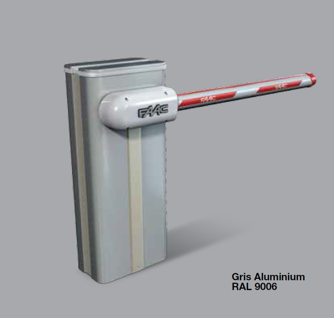 Coffre gris aluminium RAL 9006 pour la barrière automatique